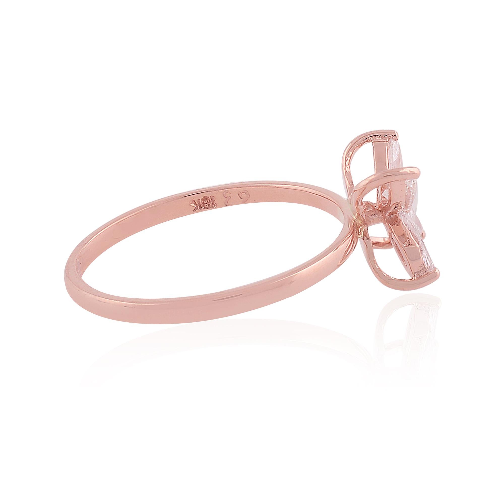 in vendita:  0,46 Carati SI Chiarezza HI Colore Anello con Diamante Marquise Gioielli in Oro Rosa 18 Carati 4