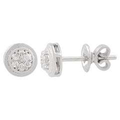 0.14 Carat SI Clarity HI Color Diamond Stud Earrings 10 Karat White Gold Jewelry