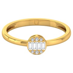 0,15cts SI Clarity HI Color Baguette Diamond Promise Ring Oro giallo 18 carati