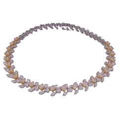 Real 43.74 Carat SI Clarity HI Color Multi Diamond Necklace 18 Karat White Gold