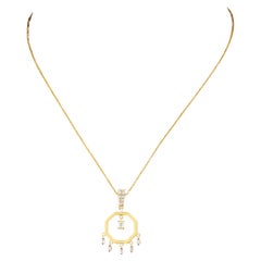 Spectrum Jewels 18k Yellow Gold Geometric SI/HI Color Diamond Fringe Pendant