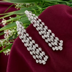 11.68 Ct Natural Marquise Diamond Fringe Chandelier Earrings Gold