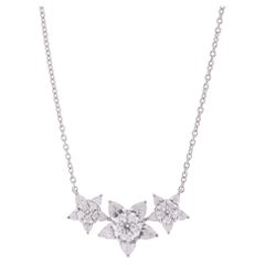 2,61-Karat-Diamant (SI/H), „Three Star“-Anhänger-Halskette aus 18-Karat-Weißgold