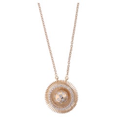 Collar con colgante de diamante natural de 0,56 quilates, Si/H, en oro amarillo de 18 quilates