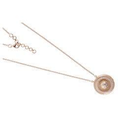 Collar con colgante de diamante natural de 0,56 quilates, Si/H, en oro amarillo de 18 quilates