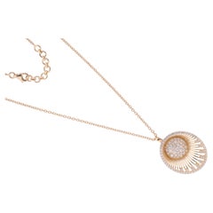 0.73 Carat SI Clarity HI Color Diamond Pendant Necklace 18 Karat Yellow Gold