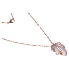 Mother of Pearl Diamond Pendant Necklace 18 Karat Rose Gold Jewelry