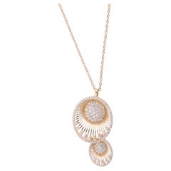 Collana con ciondolo a diamante da 1,43 carati, purezza SI, colore HI, in oro giallo 18 carati