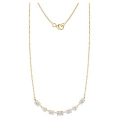 Collier avec pendentif en diamant naturel de 1,98 carat, de formes variées, en or jaune 18 carats