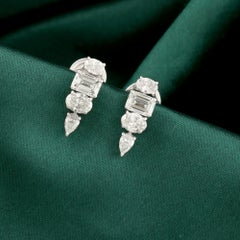 Ohrringe mit natürlichen Diamanten: 1,84 Karat, Reinheit SI, Farbe GH, aus 18-karätigem Weißgold
