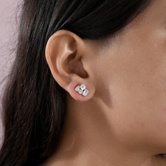2,65 Karat, SI-Reinheit, HI-Farbe, gemischte Diamantohrringe aus 18-karätigem Weißgold