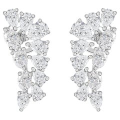 Natural 2.33 Carat SI Clarity GH Color Diamond Earrings 18 Karat White Gold