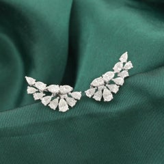 Natural 2.33 Carat SI Clarity GH Color Diamond Earrings 18 Karat White Gold