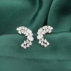 Orecchini con diamanti naturali da 2,73 carati, purezza SI, colore GH, in oro bianco 18 carati