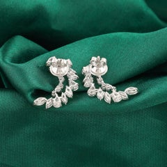 2.98 Carat SI Clarity GH Color Mixed Diamond Earrings 18 Karat White Gold