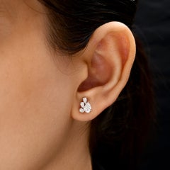 Natürliche Diamant-Ohrstecker mit 0,87 Karat, SI/H, aus 18-karätigem Weißgold