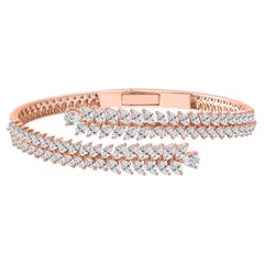 5,58 Ct. Bracciale avvolgente con corona d’alloro e diamanti naturali taglio marquise, oro rosa 18 carati