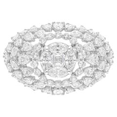 Natural 3.52 Carat SI Clarity GH Color Diamond Dome Ring 18 Karat White Gold