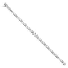 11.17 Ct Natural Marquise Diamond Graduated Tennis Bracelet, 18K White Gold