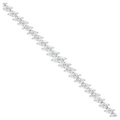 Natural Marquise Diamond Tennis Bracelet, 10.97 Carats, 18K White Gold