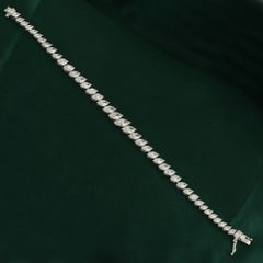 Natural Marquise Diamond Tennis Bracelet, 10.97 Carats, 18K White Gold