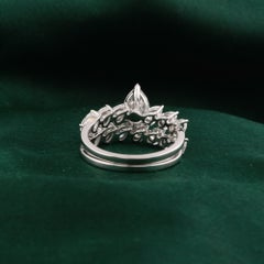 Anello con montatura aperta con diamante naturale a forma di pera da 2,64 carati, in oro bianco 18 carati