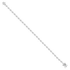 Pulsera con diamante natural en forma de pera de 7,07 quilates, SI/H, en oro blanco de 18 quilates