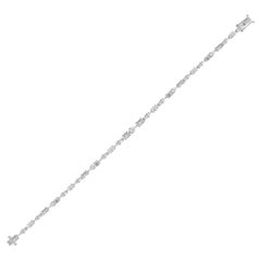 Pulsera de diamantes de 3,89 quilates, claridad SI y color HI, en oro blanco de 18 quilates