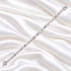 Pulsera de diamantes de 3,89 quilates, claridad SI y color HI, en oro blanco de 18 quilates