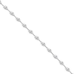 Natural 7.01 Carat Marquise Diamond Bracelet 18 Karat White Gold