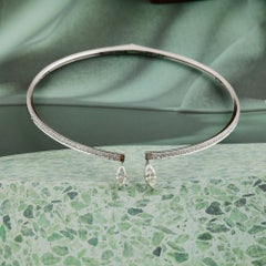 4.40 Carat SI Clarity HI Color Diamond Choker Necklace 18 Karat White Gold