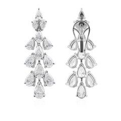 Boucles d'oreilles en diamant de 10,29 carats, pureté SI, couleur GH, en or blanc 18 carats