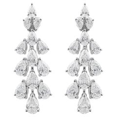 Boucles d'oreilles en diamant de 10,29 carats, pureté SI, couleur GH, en or blanc 18 carats