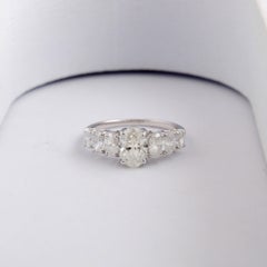 2.08 Carat SI Clarity GH Color Oval Shape Diamond Ring 18 Karat White Gold