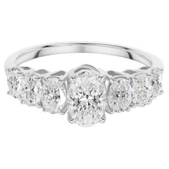 2.08 Carat SI Clarity GH Color Oval Shape Diamond Ring 18 Karat White Gold