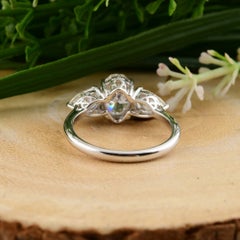 2.31 Carat SI Clarity GH Color Oval Pear Diamond Ring 18 Karat White Gold