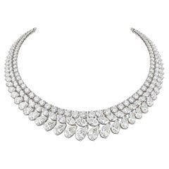 Collar con un diamante natural de 74,28 quilates, claridad SI y color GH, en oro blanco de 18 quilates