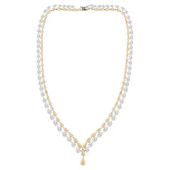 38.10 Carat SI Clarity GH Color Pear Diamond Necklace 18 Karat White Gold