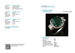 Cushion Zambian Emerald Diamond Halo Cocktail Ring 18K White Gold Jewelry