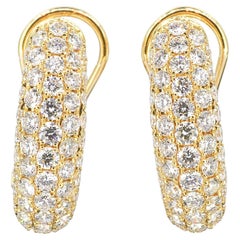 Créoles huggies en or jaune 18 carats avec diamants naturels de 3,04 carats