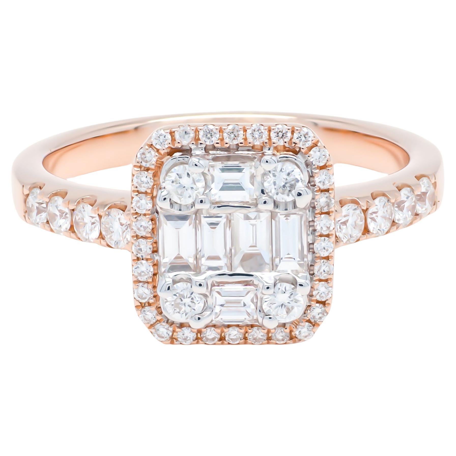 Anello per anniversario con diamante naturale da 0,85 carati in oro rosa 18KT