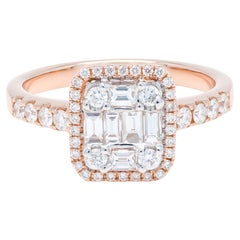 Anello per anniversario con diamante naturale da 0,85 carati in oro rosa 18KT