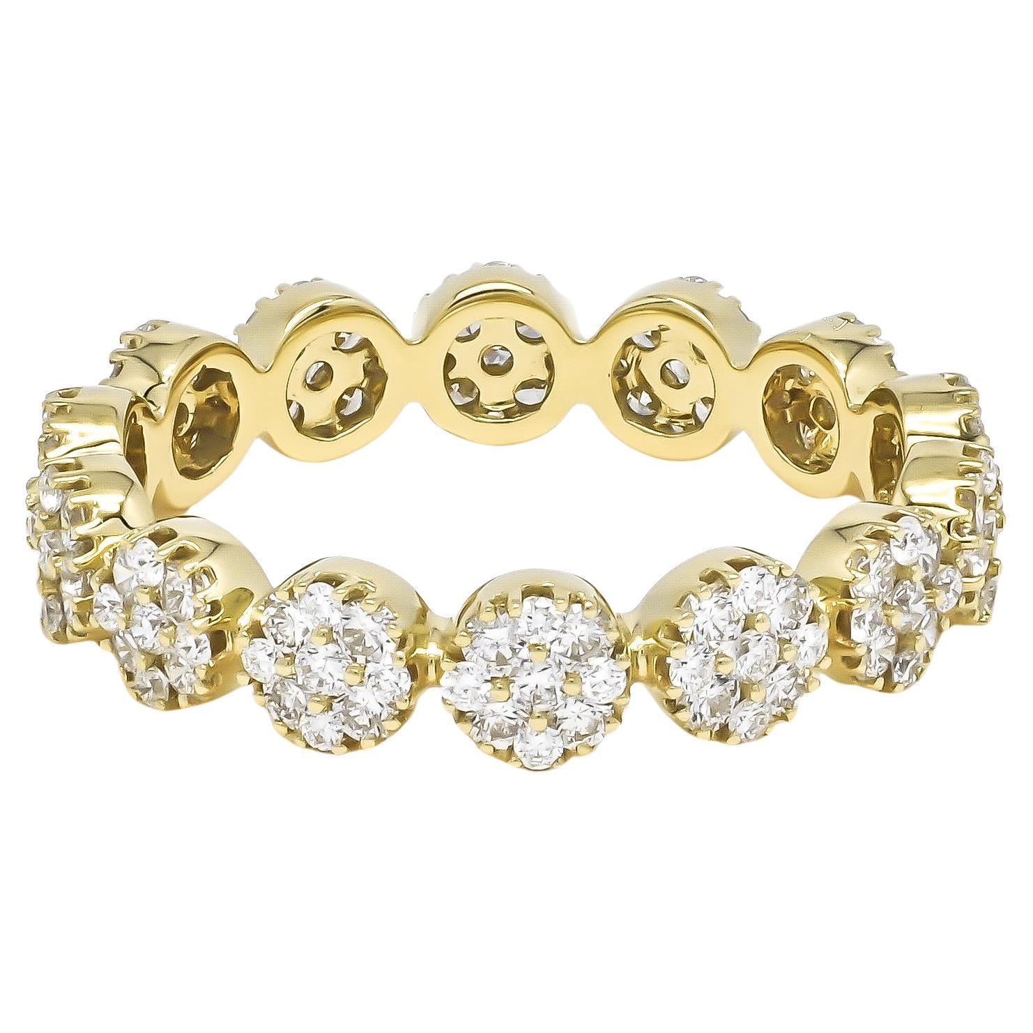 Alliance d
éternité en or jaune 18 carats avec diamant naturel de 1,25 carat