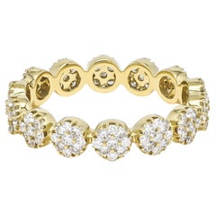 Alliance d
éternité en or jaune 18 carats avec diamant naturel de 1,25 carat