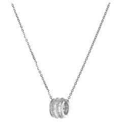 Collana con ciondolo a catena in oro bianco 18 carati con diamante naturale da 0,51 carati