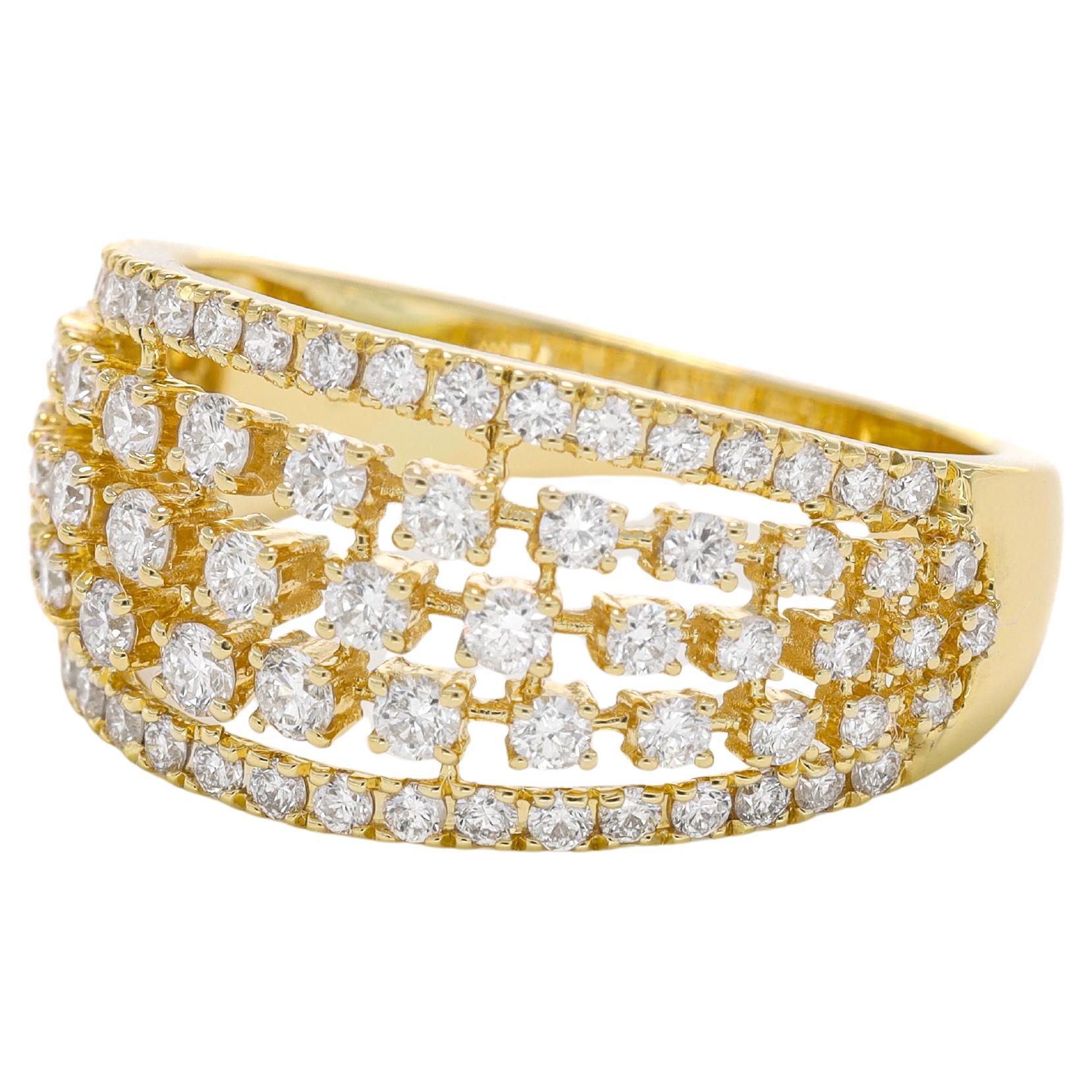 Anello con diamante naturale da 1,01 carati in oro giallo 18 KT