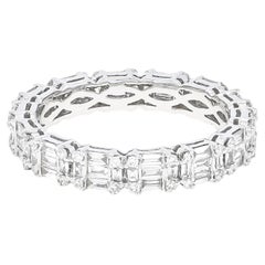 Bague d'éternité complète en or blanc 18 carats avec diamants naturels de 1,12 carat