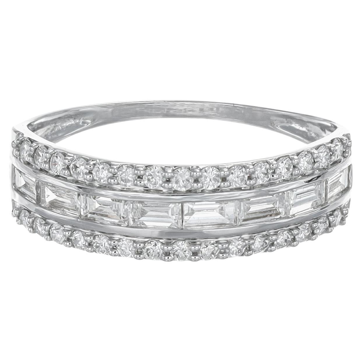 Moderner Ring mit natürlichem Diamant 0,55 Karat 18KT Weißgold