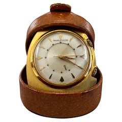 Vintage Jaeger-LeCoultre Memovox Travel Alarm Clock Original Box & Leather Case