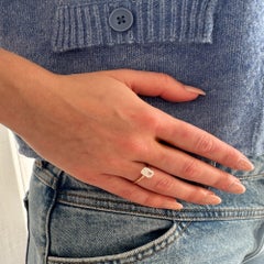 Vintage 14K Rose Gold Emerald Cut Zircon Solitaire Ring, Circa 1980
